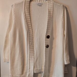 Liz Claiborne White Button-Front Cardigan
